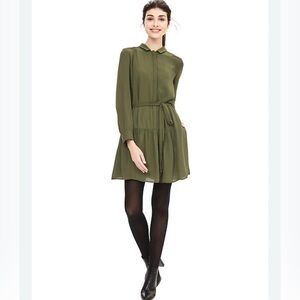 Banana Republic Crepe Shirtdress, Seaweed, Size 14, NWT
